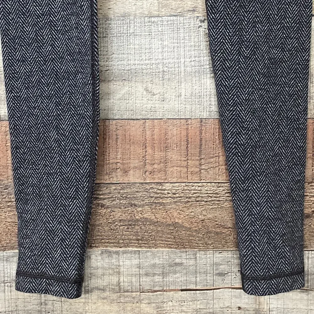 Lululemon Wunder Under Pant Leggings Giant Herringbone Black Gray Size 6